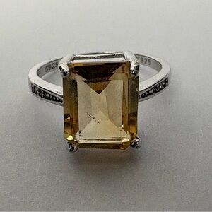Sterling silver citrine ring size 6